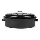 Russell Hobbs CW11491, Casseruola da Forno Rivestita in Smalto Porcellanato con Coperchio Che Trattiene L'Umidità, Rostiera induzione e Forno, 36 Cm, Nero