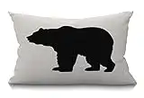 Smooffly Bear Pillow,Throw Pillow Cover Black Bear Decorative Pillow Case Home Decor 20x12 Inches Pillowcase