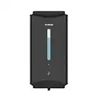 AIKE Distributeur de Savon Automatique 1100 ML, Commercial Distributeur de Savon Mural Inoxydable Noir, Distributeur de Savon Liquide pour Toilettes, Salles de Bains et Cuisines