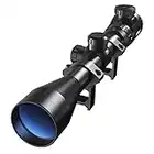 Pinty Telescope 3-9x40 Sniper Rifle Scope Optics R4 Reticle Crosshair Air Gun Scopes with Mounts for Hunting (3-9x40 Red Green Mil-Dot Illuminated)