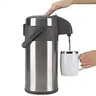 OKADI Coffee Flask - 4L Insulated Pump Action Airpot - Stainless Steel Vacuum Thermal Beverage Dispenser BPA Free Coffee Carafe