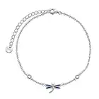 YAFEINI Bracelet de Cheville Libellule Bijoux Cadeaux pour Femmes Adolescentes Filles en Argent Sterling Libellule Cheville Chaîne lien Cheville avec Chaîne D'extension de 2,5 Pouces