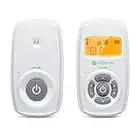 Motorola Nursery AM24 / MBP24 Babyphone Audio - Digitales Babyfon mit DECT-Technologie zur Audio-Überwachung-Raumtemperaturanzeige- Mikrofon mit hoher Empfindlichkeit und Zweiwege-Sprechfunktion–Weiß