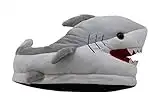 Generix geek Chomping Shark Plush Slippers, Grey/White,