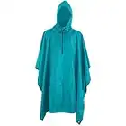 Poncho de Pluie Cape de Pluie Imperméable avec Capuche Veste de Pluie Unisexe Réutilisable Étanche Hommes Femmes pour Voyage Camping Randonnée Vélo Pêche Moto Activités en Plein Air Bleu Clair