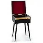 Auna Platine Vinyle Bluetooth, Tourne Disque Vinyle avec Haut Parleur, Tourne-disques Audio Vinyle 33 Tours, Chaine HiFi avec Platine Vinyle, Lecteur Vinyles Vintage, Émetteur et Récepteur Bluetooth