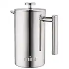 MIRA 20 oz All Stainless Steel French Press For Coffee or Tea | Double Wall Insulated Coffee Pot & Maker Keeps Brewed Coffee or Tea Warm for Hours | 600 ml