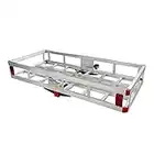 MaxxHaul 70108 Aluminum Cargo Carrier With High Side Rails- Trailer Hitch Mount For RV's, Trucks, SUV's, Vans, Cars With 2" Hitch Receiver - 500-lb Load Capacity, Grey, 49" x 22.5"