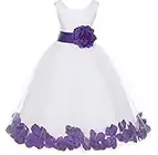 ekidsbridal White Floral Rose Petals Flower Girl Dress Birthday Girl Dress Junior Flower Girl Dresses 302s 6