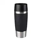 Emsa Travel Mug Classic | 360 ml | Thermobecher | Isolierbecher | hält 4h heiß/ 8h kalt | 100% dicht | auslaufsicher | Quick-Press-Verschluss | 360°Trinköffnung | schwarz | 1 Stück (1er Pack)