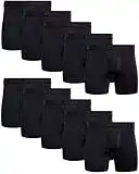 AND1 Mens Performance Compression Boxer Briefs (10 Pack), Size Medium, Black