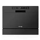 Compact Countertop Dishwasher, GASLAND Chef DW106B Portable Dishwasher with Air Dry Function, Dishwasher with 6 Place Setting and Silverware Basket for Apartment, Dorm and RV, Black