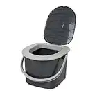 BranQ - Home essential 100% recycelt Kunststoff PP, Ökologisch, Mobile Campingtoilette 15,5 Ltr mit max. Tragkraft bis 120kg, Anthrazit, S