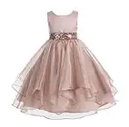 ekidsbridal Asymmetric Ruffled Organza Sequin Flower Girl Dress Toddler Girl Dresses 012S 10