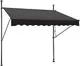 STEELAID Manual Retractable Awning – 78” Non-Screw Outdoor Sun Shade – Adjustable Pergola Shade Cover with UV Protection – 100% Polyester Made Outdoor Canopy – Ideal for Any Window or Door