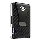 Ancocs Carbon Fiber Credit Card Holder with Metal Money Clip -NFC RFID Blocking Slim Metal Wallet Purse for Men (2021 New)