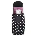 USA GEAR Compact Digital Camera Case with Belt Loop, Carabiner, Weather & Scratch Resistant Neoprene - Compatible with Sony Cybershot Camera, Nikon Coolpix, Panasonic & more Small Cameras - Polka Dot