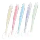 Vicloon Cucharas Siliconas Bebé, 5pcs Cuchara de Aprendizaje para Bebe, Silicona Suave Cuchara de Punta de alimentación para bebés, Cuchara para Bebé para Comer Independiente