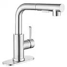 APPASO Bar Sink Faucet, Brushed Nickel Kitchen Faucet with Pull-Out Sprayer Stainless Steel, Modern Single Handle Bathroom Utility Faucet, Pull Down Spray Small Faucet for RV Camper Outdoor Restroom