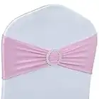 Babenest Spandex Chair Sashes Bows 30PCS Premium Stretch Chair Cover Band with Buckle Slider Universal Elastic Chair Ties for Wedding Party Ceremony Reception Banquet Decoration (Pink)