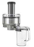 Kenwood AT641 Accessorio Centrifuga Estrattore di Succo per Impastatrice Planetaria, In dotazione caraffa da 1L per raccogliere il succo, Sistema di sicurezza, Acciaio, Argento