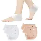 2 Paires Protege Talon,Silicone Respirant Protège Talons en Gel pour Proteger Pied Arrière et Soulager La Douleur Pieds Sec (Blanc, Beige)