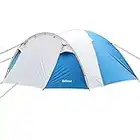 SAFACUS 3-4 Person Dome Camping Tent, Double layer, Full Waterproof Holiday Family 3 to 4 Man Tent, Easy to Set Up for Outdoors Hiking Fishing Traveling Beach Vacation（Blue）