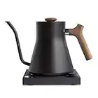 Fellow Stagg EKG Electric Gooseneck Kettle - Pour-Over Coffee and Tea Kettle - Stainless Steel Kettle Water Boiler - Quick Heating Electric Kettles for Boiling Water - Matte Black With Walnut Handle