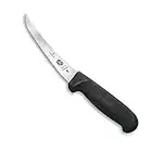 Victorinox Fibrox 5.6613.15 Couteau de Cuisine, Couteau à Désosser, Flexible Noir, 15 Cm