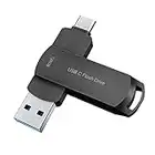 USB Stick 512GB USB C Flash Laufwerk USB 3.1 Dual Drive 2in1 OTG FotoStick Externer Speicher für Type-C Smartphones Tablets Neue MacBook Laptops Computer 512GB (Schwarz128G)