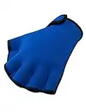 FitsT4 Aqua Gloves Webbed Paddle Swim Gloves Fitness Water Aerobics and Water Resistance Training for Men Women Children Blue M