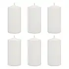 Stonebriar Tall 3x6 Inch Unscented Pillar Candles,White, 6 count