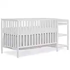 Dream On Me Synergy Convertible Crib And Changer In White, JPMA Certified, Non-Toxic Finish, Constructed Of Solid Pinewood, 4 Mattress Height Settings (679-WHT)