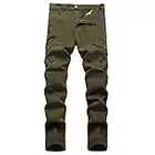 nlsxmx Men's Slim Fit Biker Jeans, Ripped Stretch Distressed Destroyed Straight Leg Moto Denim Pants(Green,34)