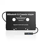 Kedok Audio Cassette Aux Adapter, Bluetooth 5.0 Cassette Receiver,Cassette Tape to Aux Adapter,Tape Audio Adapter, Tape Desk Player for Listening Mobile Phone Music and Car Voice,Hands Free