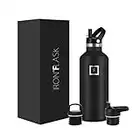 IRON °FLASK Sports Water Bottle - 32 oz, 3 Lids (Straw Lid) - Leak Proof, Durable Double Walled Stainless Steel - Gym Bottles for Men, Women & Kids - Insulated Thermos, Hot & Cold Hiking Canteen