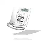 Panasonic KX-TS880 - Teléfono fijo con cable (LCD, Entrada Jack, marcación directa, altavoz, identificador de llamadas, reloj), color blanco