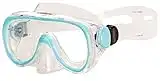 AQUAZON DOLPHIN Junior Medium Masque et tuba, masque de plongée, lunettes de natation, masque de plongée pour enfants, adolescents de 7 à 12 ans, verre trempé, très robuste, super ajustement , couleur:Bleue