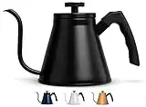 Kook Stovetop Gooseneck Kettle with Thermometer, for Pour Over Coffee & Tea, Temperature Gauge, Electric, Compatible for Gas Stovetop, 3 Ply Stainless Steel Base, 27 oz
