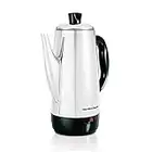 Hamilton Beach 12 Cup Electric Percolator Coffee Maker, Stainless Steel, Quick Brew, Vintage Spout