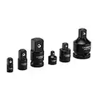 CASOMAN 6-Piece Impact Adapter and Reducer Set, Socket Convertor Adaptor, Reducer Converter Adapter Set, 1/4" 3/8" 1/2" 3/4" for Impact Driver Conversions, CRMO