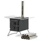 CampFeuer Poêle de tente | 54 x 40 x 259,5 cm | noir | Poêle à bois portable pour le camping, l'extérieur, la tente | Chauffage de tente camping, Réchaud de tente bois, Tent Stove