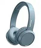 PHILIPS H4205 On-Ear Wireless Headphones with 32mm Drivers and BASS Boost on-Demand, Blue