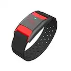 FITCENT Heart Rate Monitor Armband, Bluetooth ANT+ Optical Heart Rate Sensor Arm Band, Rechargeable Fitness Tracker for Peloton Strava Zwift Polar Beat DDP Yoga Wahoo Fitness Garmin Watch (Black)