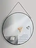 GreyZouq Black 30cm Round Mirror for Wall Mounting