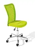 Inter Link – Chaise de bureau pour enfants – Fauteuil pivotant et ergonomique – Réglable en hauteur – Pied métal chromé– Revêtement tissu Mesh respirant – Pivotant à 360° - Vert – Bonnie