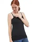 Motherhood Maternity Women's Clip Down Nursing Tank Top Cami, Black, Medium