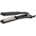 BaByliss 2165CE Plancha de crimpar para crear volumen y textura, placas de cerámica con turmalina de 35 mm, 10 temperaturas de 120° a 210°, calentamiento instantáneo, punta de agarre frío, Negro