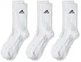 adidas Mixte Cush Crw 3pp Chaussettes, White/White/Black, S EU