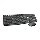 Logitech MK235 Combo Clavier Souris sans fil pour Windows, 2,4 GHz Récepteur USB Unifying, Clavier sans Fil, 15 Touches de Fonctions, Batterie Longue Durée 3 Ans, PC/Portable, Clavier AZERTY Français